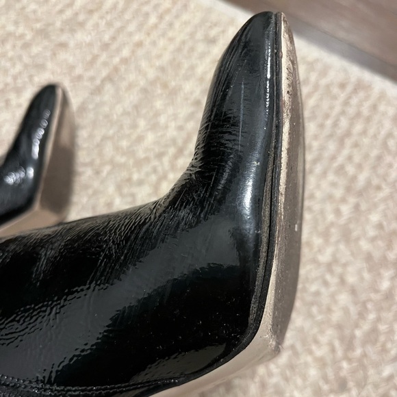 Rag and Bone Ellis Black Patent Leather Boots Ankle Booties - Picture 13 of 15